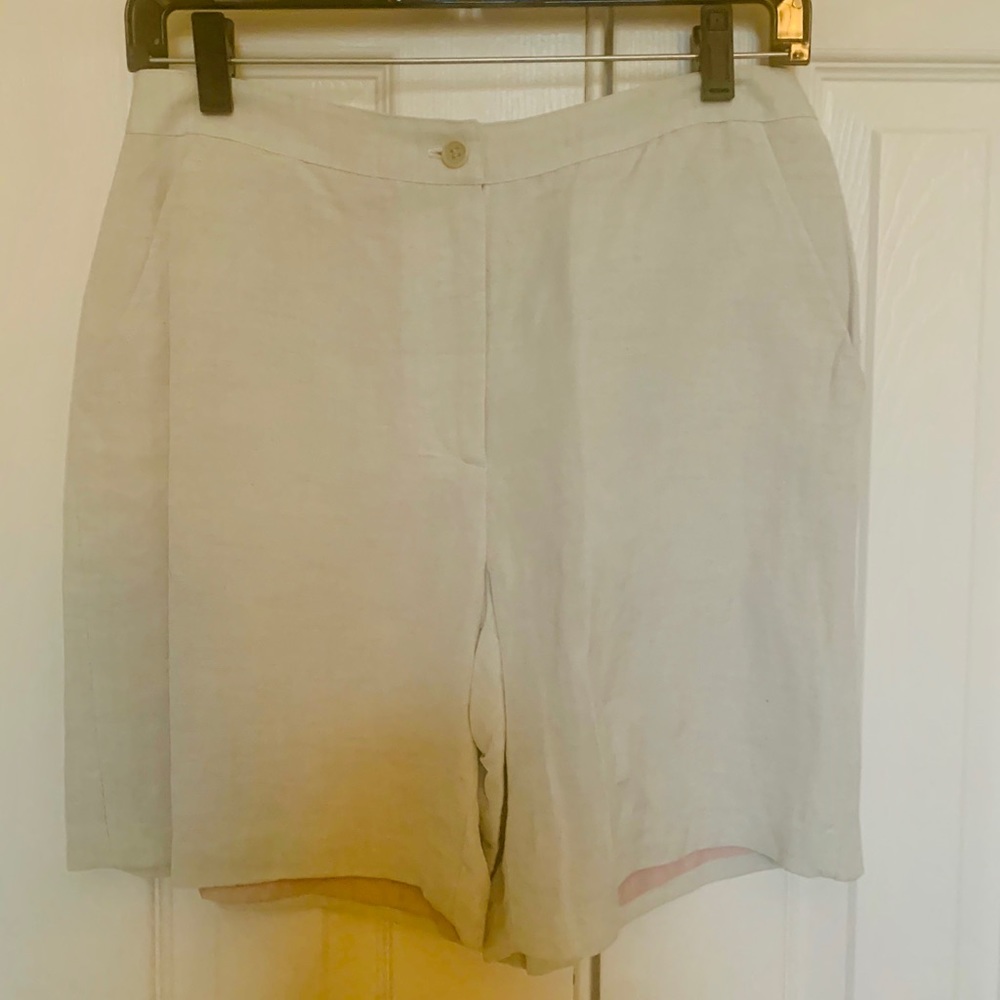 Light Gray Linen Shorts